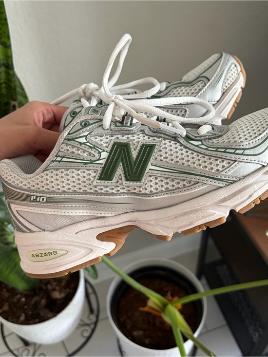 New Balance Shoes - New Balance 740 White & Green Mesh Athletic Sneakers with Gum Sole